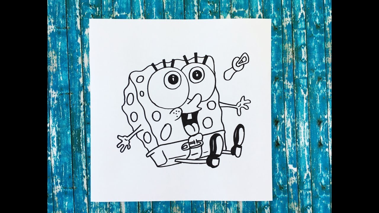 How to Draw Sponge Bob Baby | Cómo Dibujar a Bob Esponja Bebé (Fácil y Rápido)