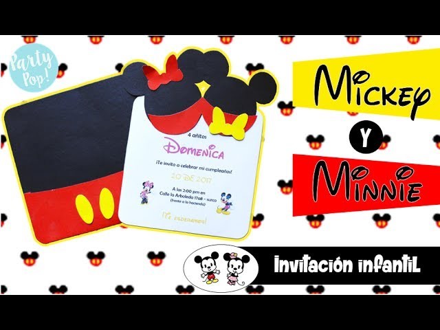 Invitación infantil de Mickey y Minnie Mouse + MOLDES (DIY) | Party pop!????
