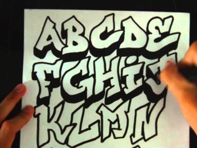 Como dibujar letras 3d de grafiti de A a Z