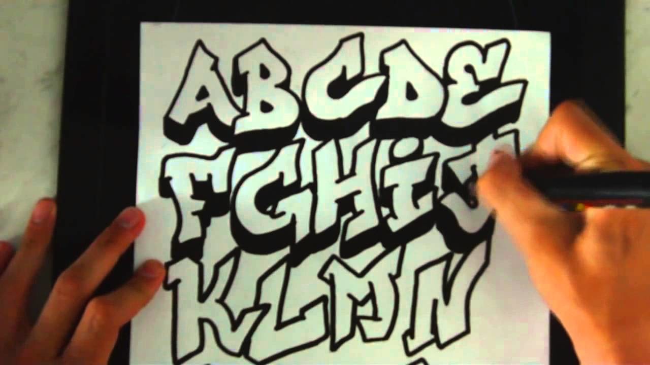 Como dibujar letras 3d de grafiti de A a Z