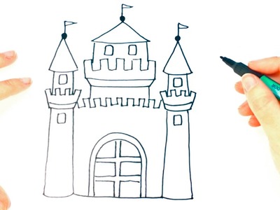 Cómo dibujar un Castillo paso a paso | Dibujo fácil de Castillo