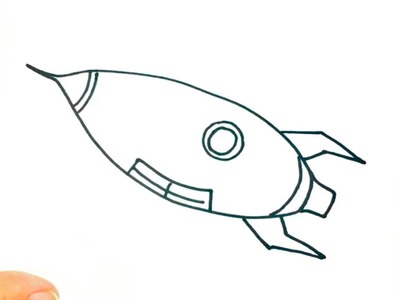 Cómo dibujar un Cohete paso a paso | Dibujo fácil de Cohete