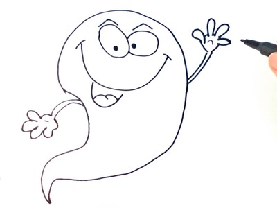 Cómo dibujar un Fantasma para niños | Dibujo de Fantasma paso a paso