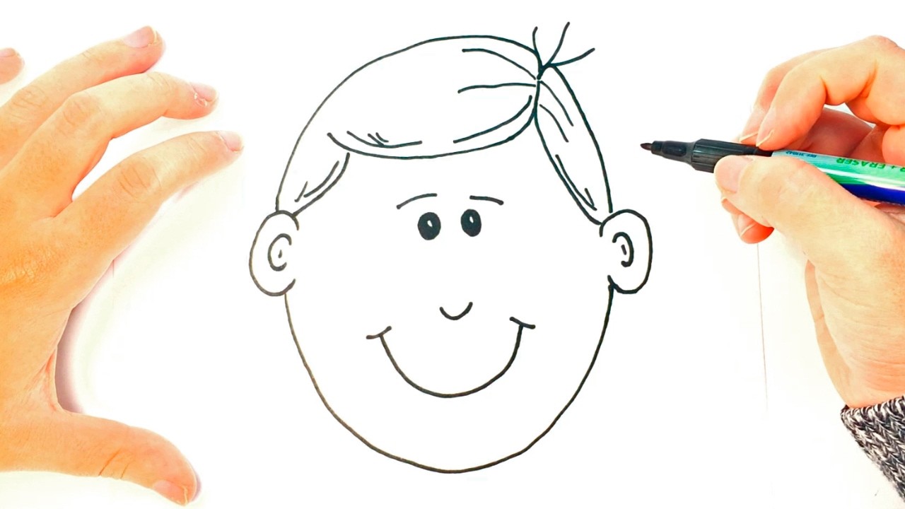 Cómo dibujar un Niño paso a paso | Dibujo fácil de Cara de Niño