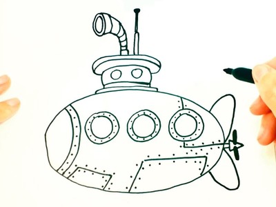 Cómo dibujar un Submarino paso a paso | Dibujo fácil de Submarino