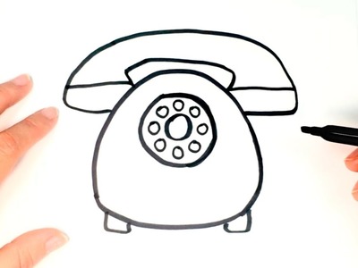 Cómo dibujar un Teléfono para niños | Dibujo de Teléfono paso a paso