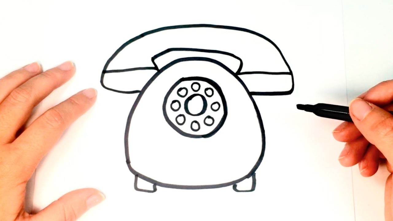Cómo dibujar un Teléfono para niños | Dibujo de Teléfono paso a paso