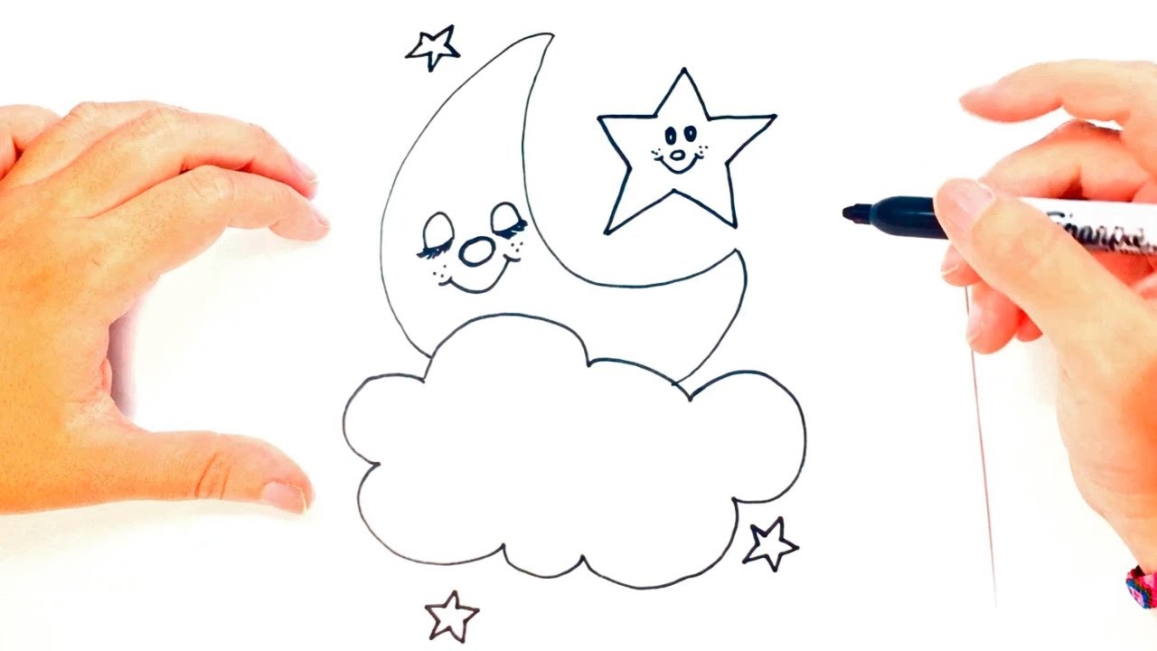 Cómo dibujar una Luna para niños | Dibujo de La Luna paso a paso