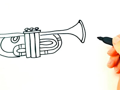 Cómo dibujar una Trompeta para niños | Dibujo de Trompeta paso a paso