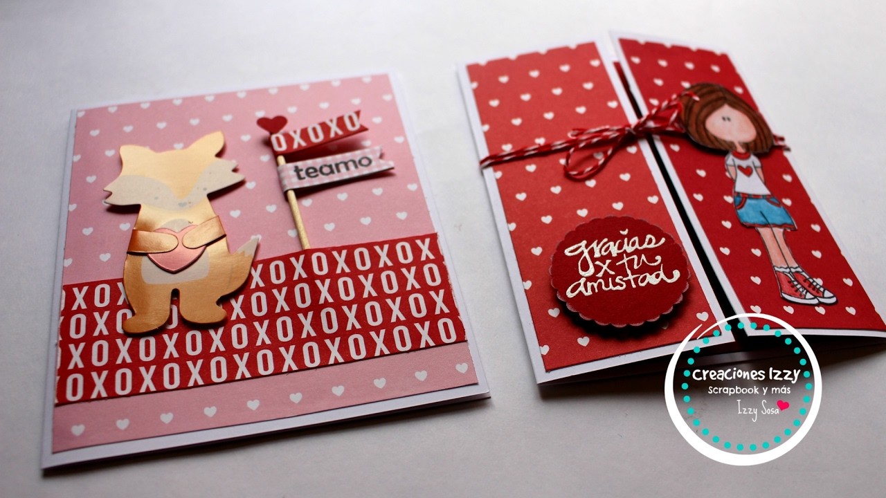 Como hacer tarjetas para San Valentin  Card Making* Creaciones Izzy