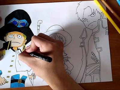 Dibujando a Sabo, Luffy y Ace - One Piece