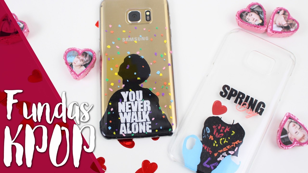 DIY KPOP:  4 ideas para personalizar fundas |Kfreak| BTS, 봄날, Spring day |You never walk alone|