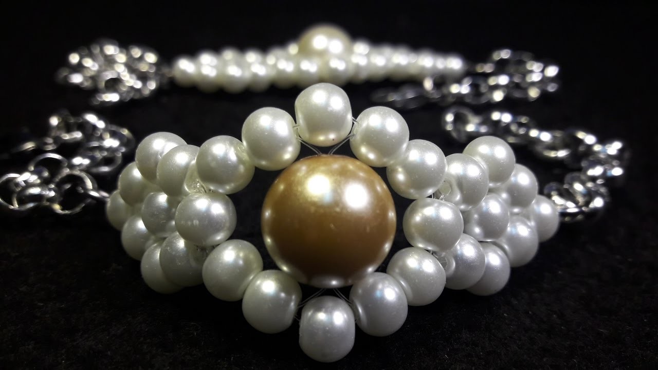 Fácil y Elegante pulsera de Perlas. Clase #44!!!