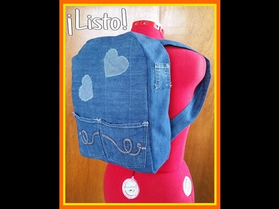 ¡Transformando mis jeans en MOCHILA!