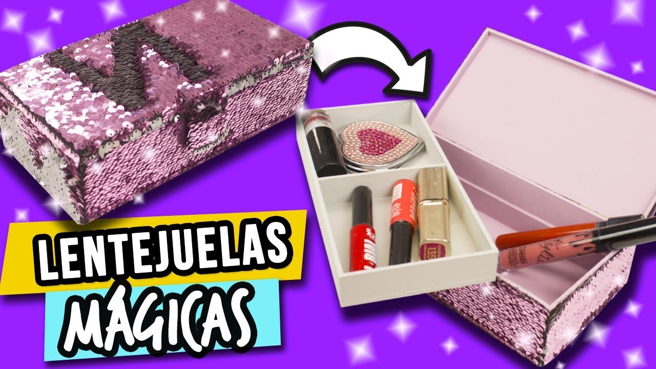 LA MEJOR COSMETIQUERA.NECESER DE CARTON ¡SIN COSER! - LENTEJUELAS REVERSIBLES VIRALES - CATWALK