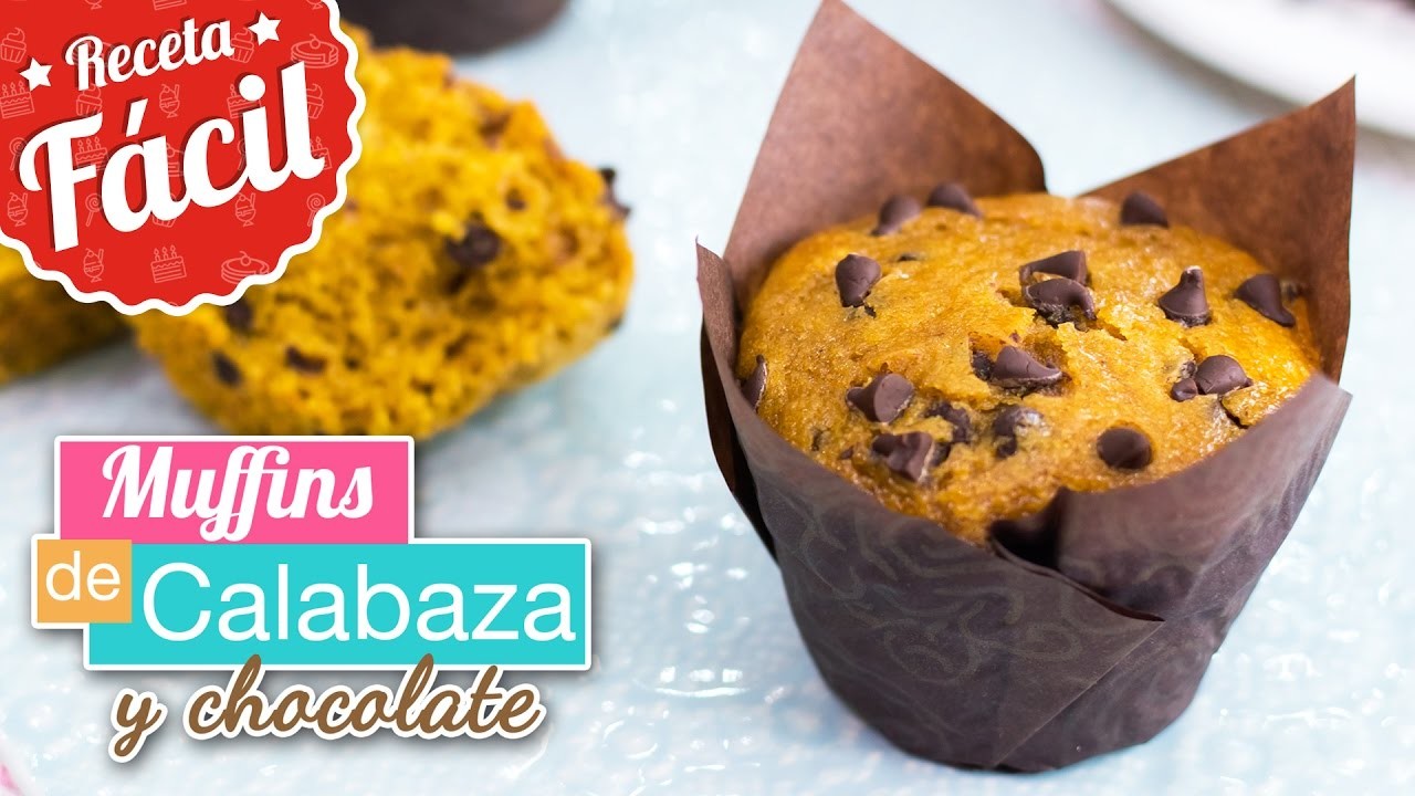 Muffins de CALABAZA y CHOCOLATE | Receta FÁCIL | Quiero Cupcakes!