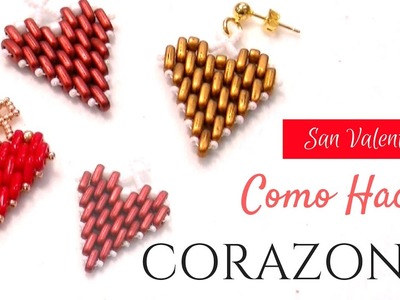 Abalorios - Corazon con las cuentas Bar ( barretes ) - Colgante o pendientes para San Valentin