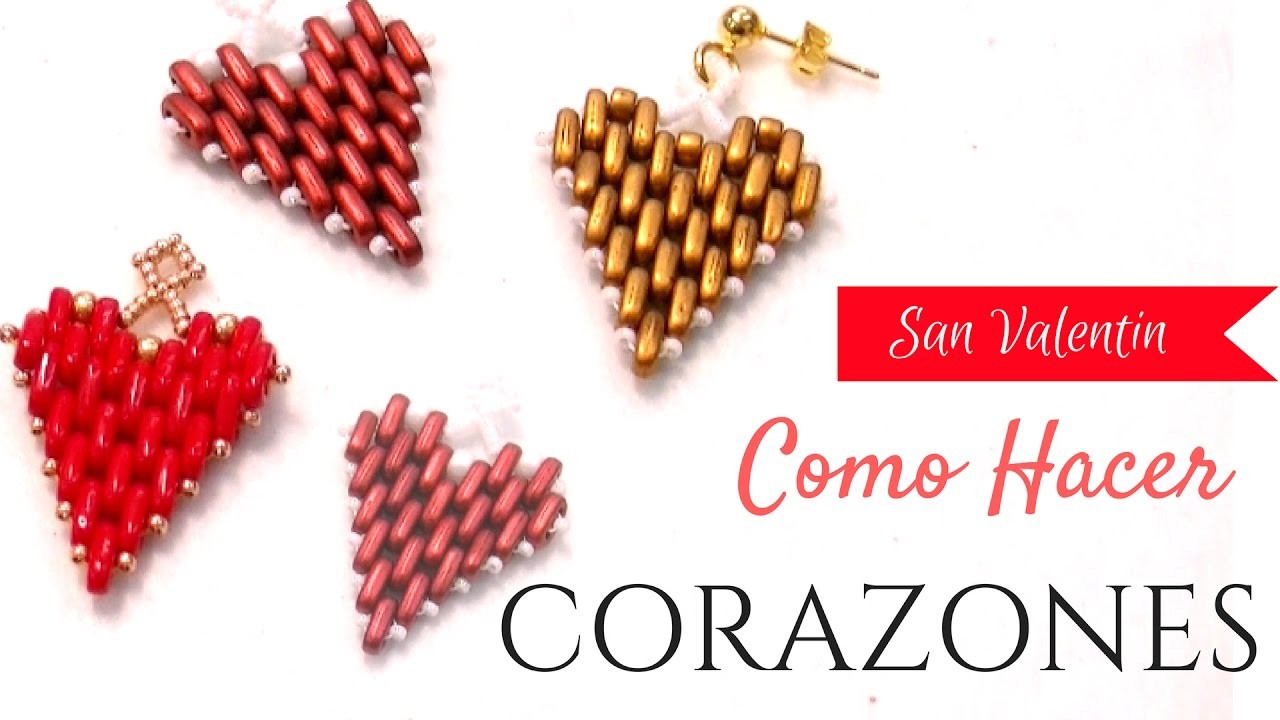 Abalorios - Corazon con las cuentas Bar ( barretes ) - Colgante o pendientes para San Valentin
