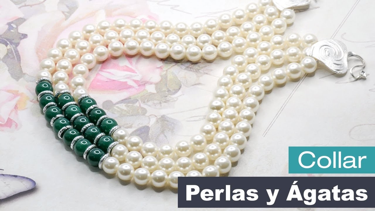 Aprende Cómo Hacer un Collar con Perlas y Ágatas - Variedades y Fantasías Carol
