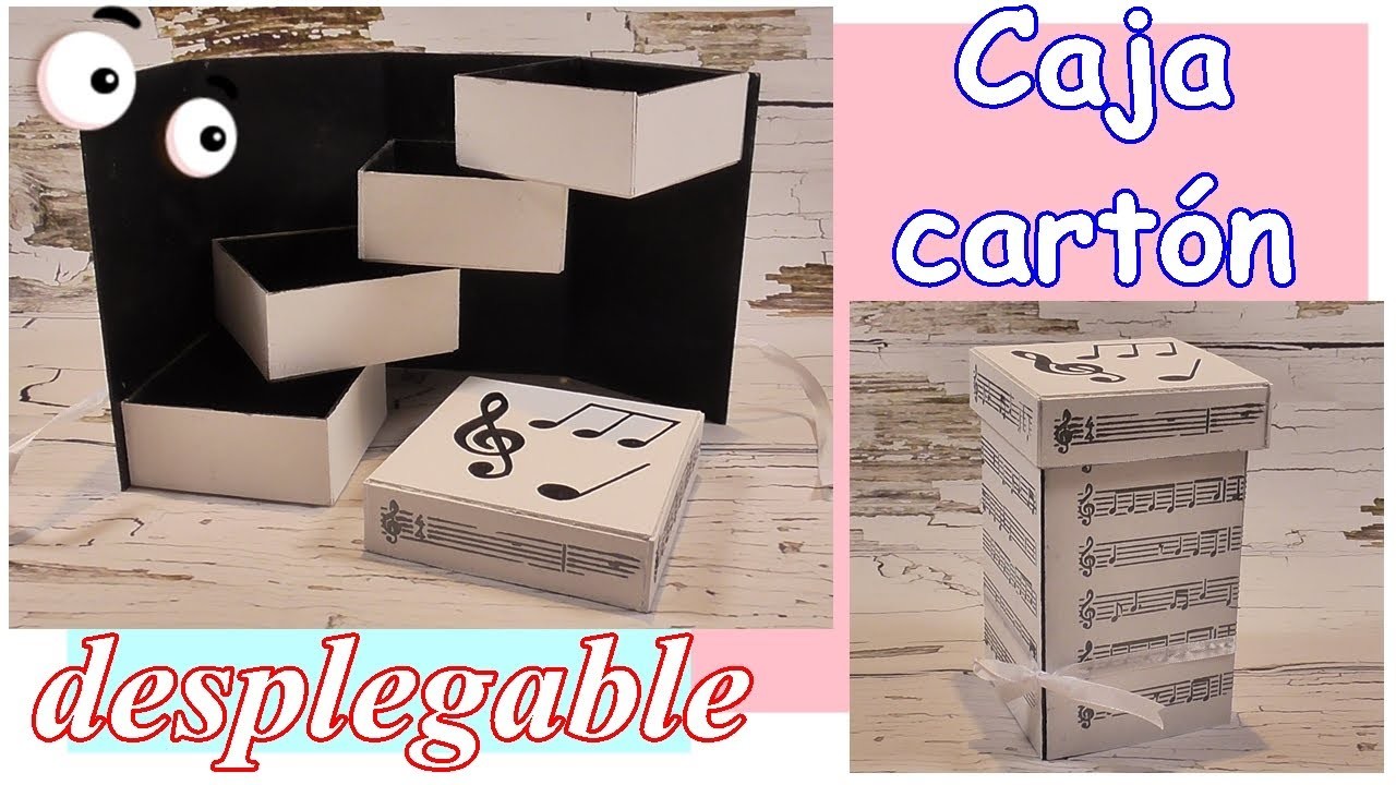 Caja organizadora desplegable hecha con cartón. Ideas para reciclar y decorar