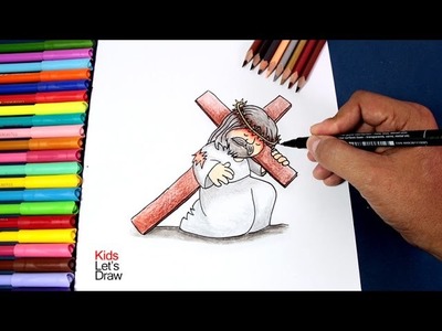 Cómo dibujar a Jesús cargando la Cruz | How to draw Jesus Carrying the Cross