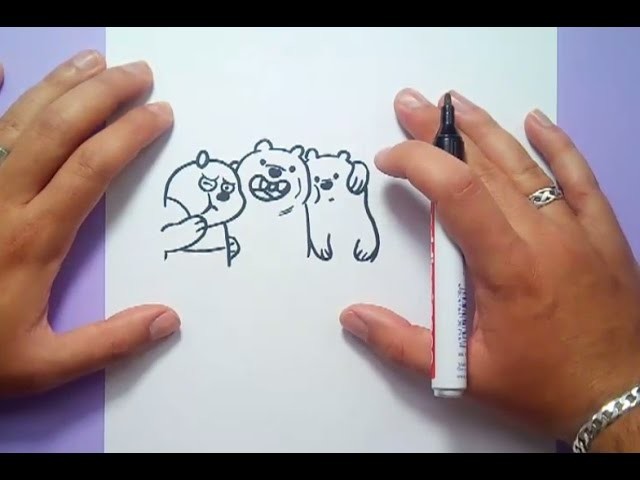 Como dibujar a Panda, Pardo y Polar paso a paso - Somos Osos | How to draw Panda, Grizzly and Ice Be