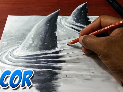 Como Dibujar Aletas de Tiburon en 3D Facil y Rapido