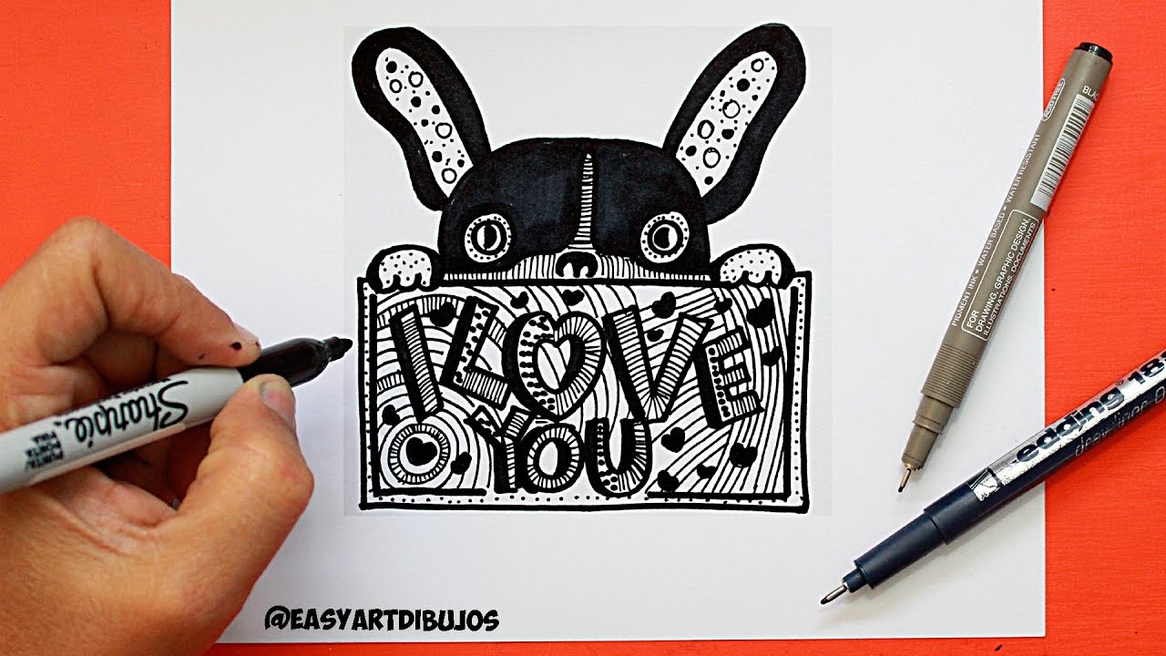 Como dibujar tarjeta Amor San valentin. How to draw a love card.Como hacer una tarjeta de Amor
