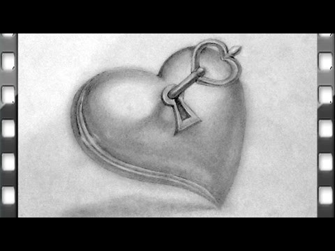 Como dibujar un corazon con una llave | como dibujar un corazon
