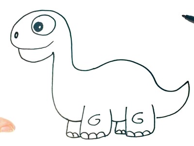 Cómo dibujar un Dinosaurio para niños | Dibujo de Dinosaurio paso a paso