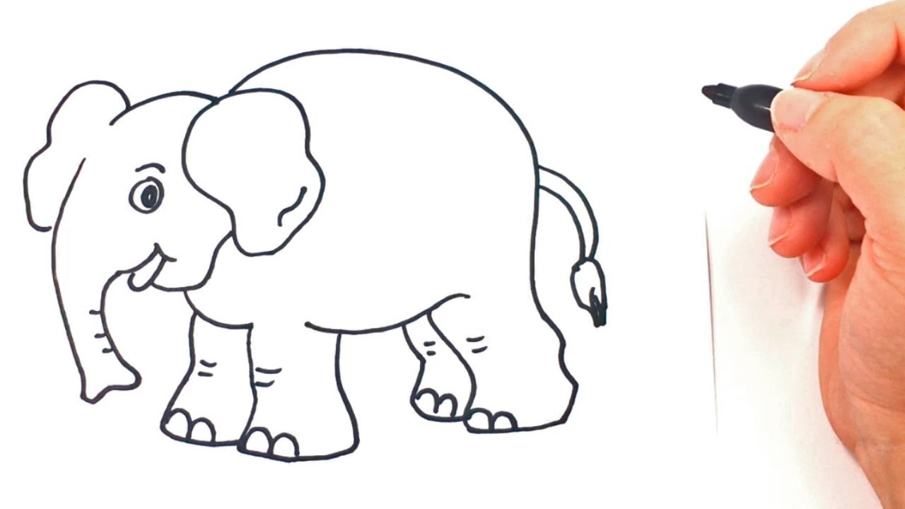Cómo dibujar un Elefante paso a paso | Dibujo fácil de Elefante