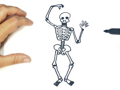 Cómo dibujar un Esqueleto paso a paso | Dibujo fácil de Esqueleto