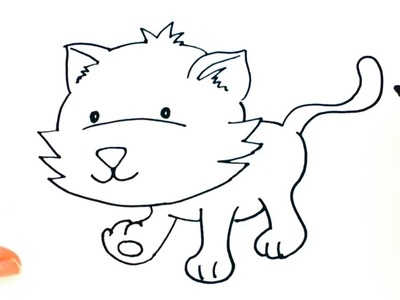 Cómo dibujar un Gatito paso a paso | Dibujo fácil de Gatito