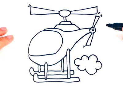 Cómo dibujar un Helicóptero paso a paso | Dibujo fácil de Helicóptero