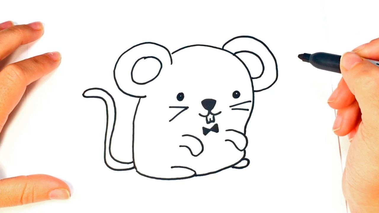Cómo dibujar un Ratón Kawaii paso a paso | Dibujo fácil de Ratón Kawaii