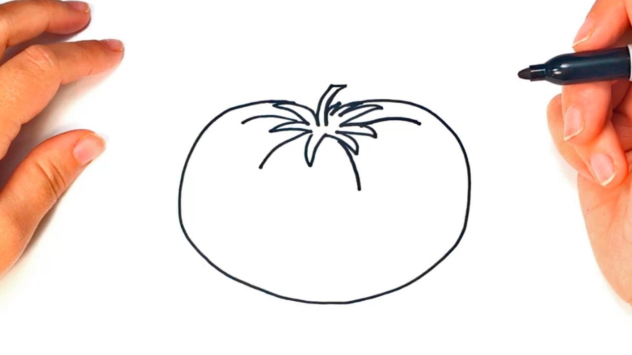 Cómo dibujar un Tomate paso a paso | Dibujo fácil de Tomate