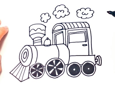 Cómo dibujar un Tren o Locomotora paso a paso | Dibujo fácil de Tren o Locomotora