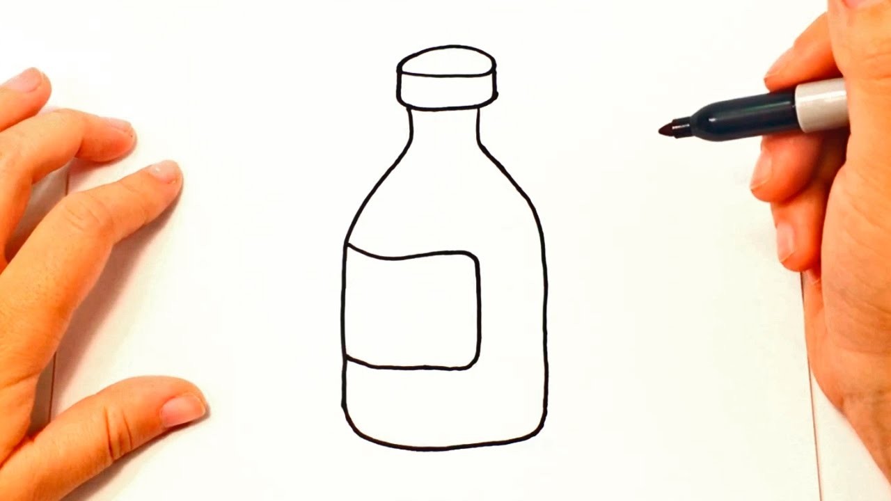 Cómo dibujar una Botella paso a paso | Dibujo fácil de Botella