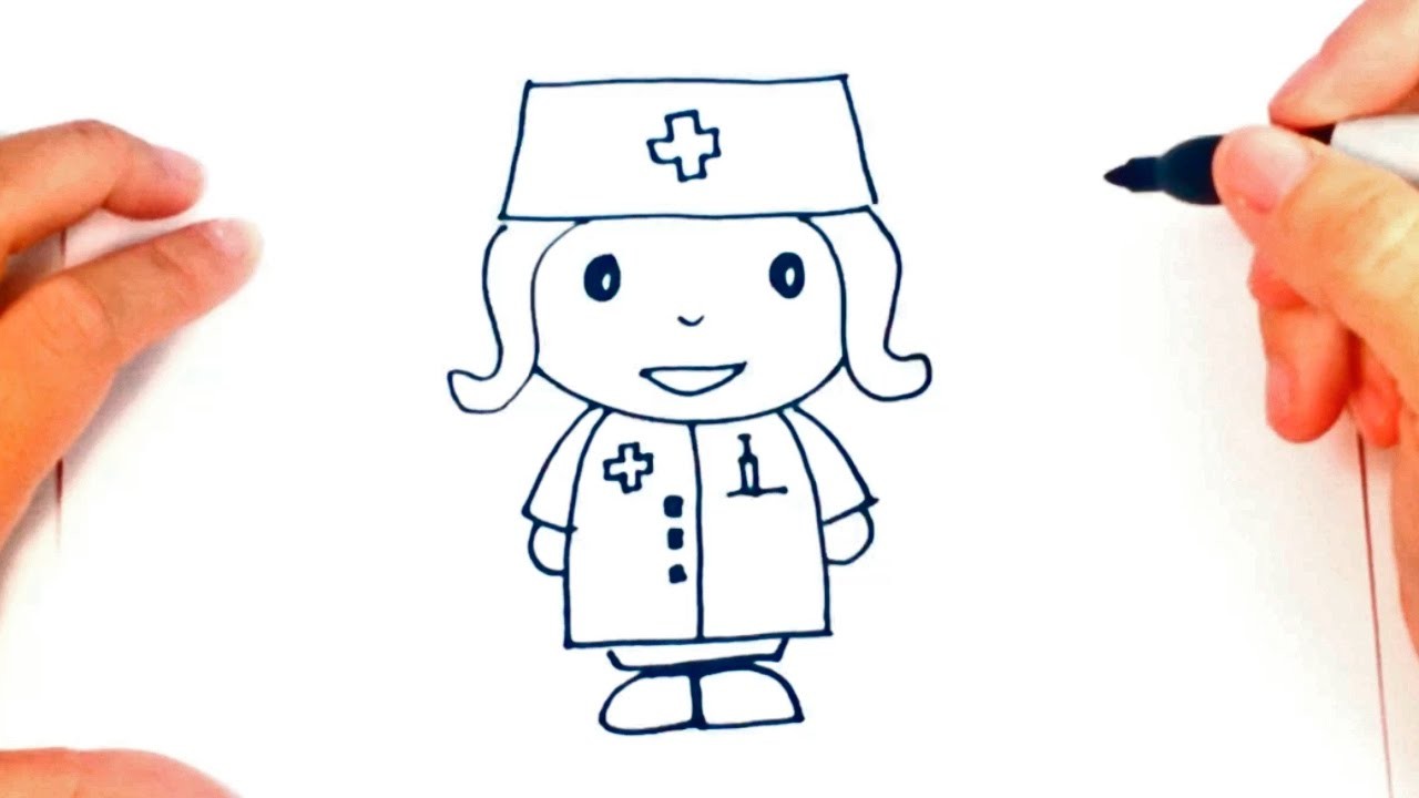 Cómo dibujar una Enfermera paso a paso | Dibujo fácil de Enfermera