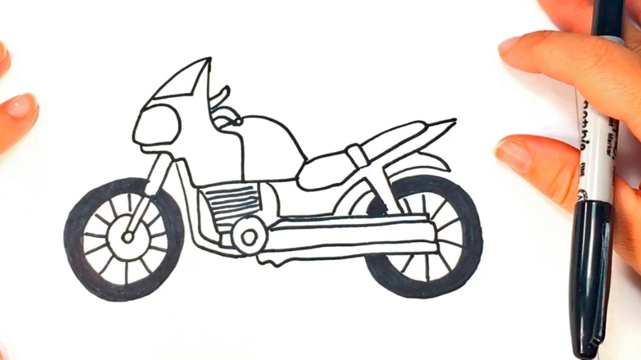 Cómo dibujar una Moto paso a paso | Dibujo fácil de Moto