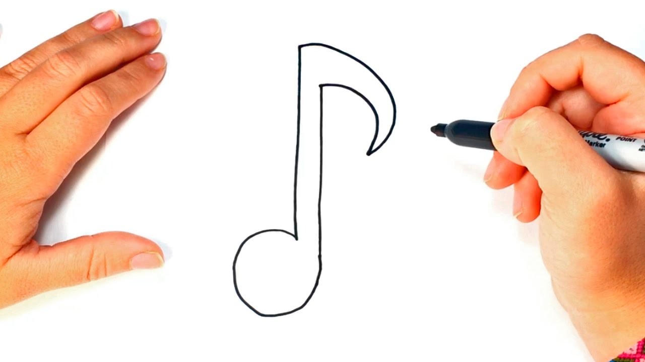 Cómo dibujar una Nota Musical paso a paso | Dibujo fácil de Nota Musical