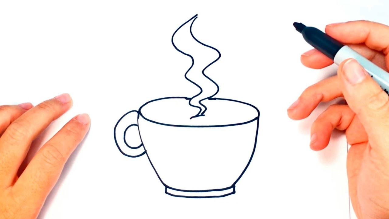 Cómo dibujar una Taza de Café paso a paso | Dibujo fácil de Taza de Café