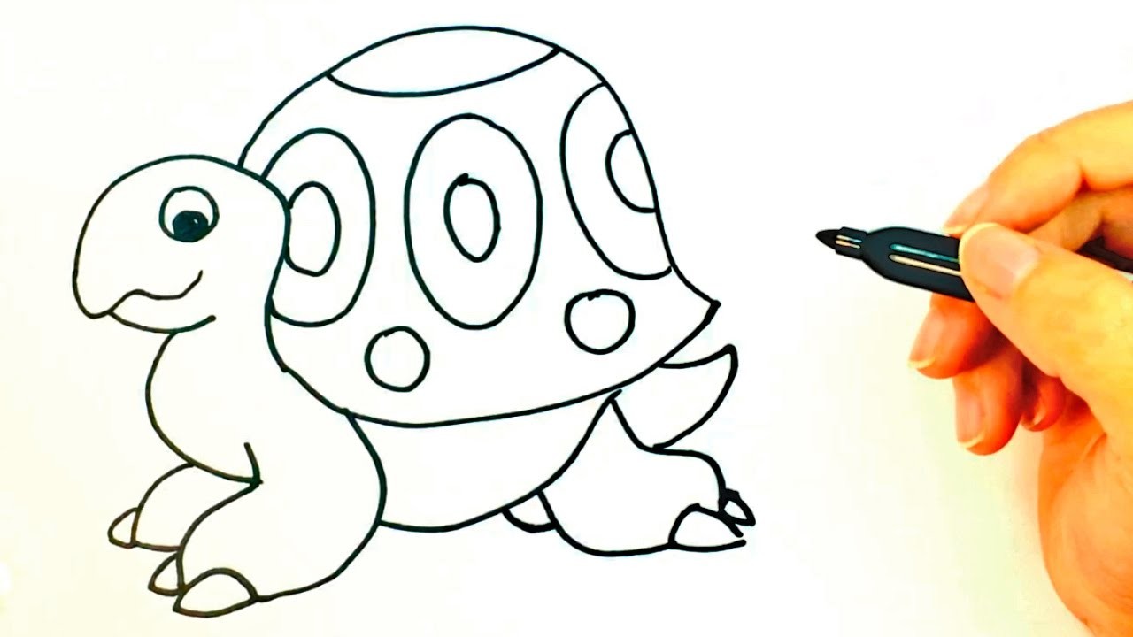 Cómo dibujar una Tortuga para niños | Dibujo de Tortuga paso a paso