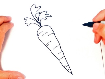 Cómo dibujar una Zanahoria paso a paso | Dibujo fácil de Zanahoria