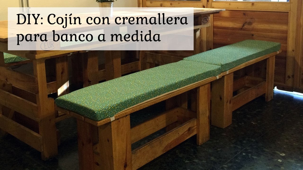 Cómo hacer un cojín con cremallera para banco a medida