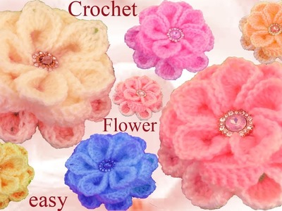 Como hacer flores tejidas fácil con Ganchillo Crochet How to roses tutorial