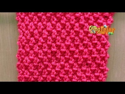 Cómo Tejer Punto ARROZ DOBLE-REVERSIBLE-Double Moss Stitch 2 Agujas (423)