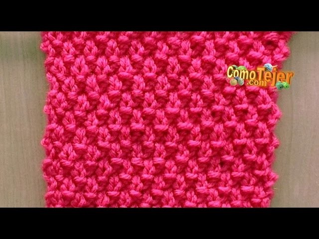 Cómo Tejer Punto ARROZ DOBLE-REVERSIBLE-Double Moss Stitch 2 Agujas (423)