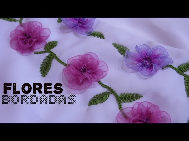 Flores bordadas con listón | Cómo hacer un vestido parte 2