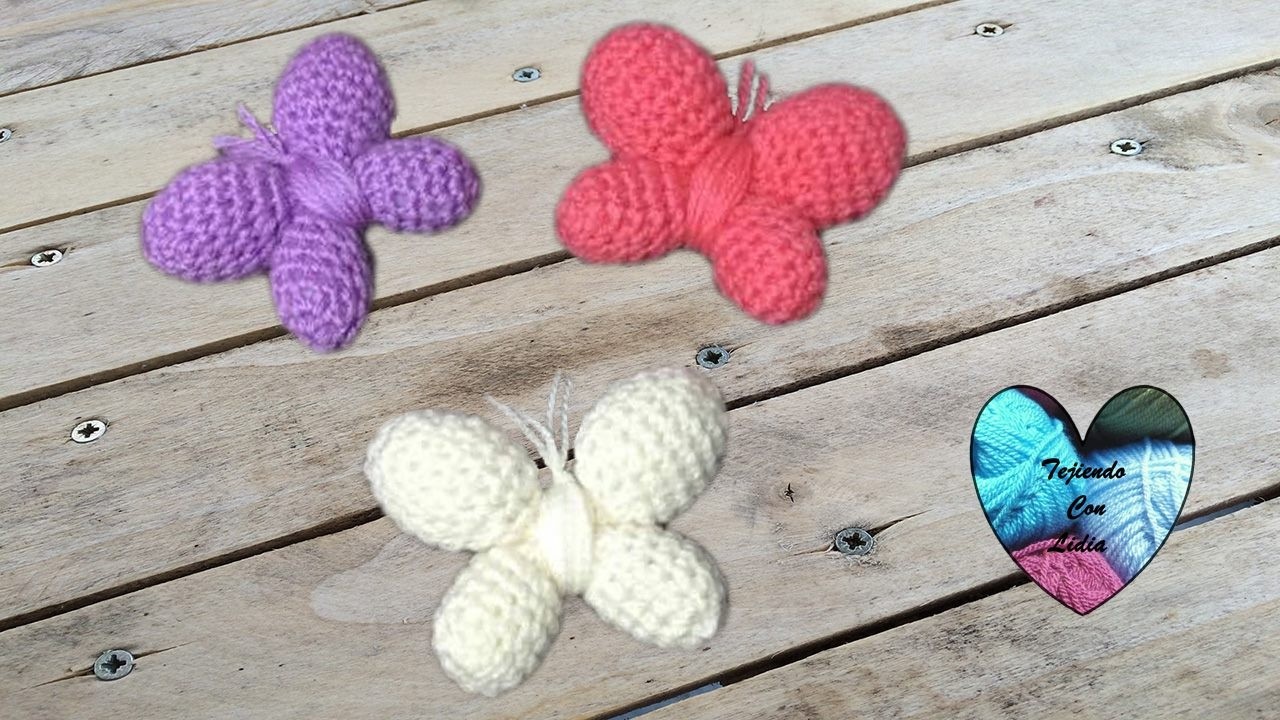 Mariposas tejidas a crochet crochet Amigurumi muy fácil !!!